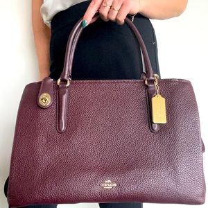 Coach Maroon Leather Carryall